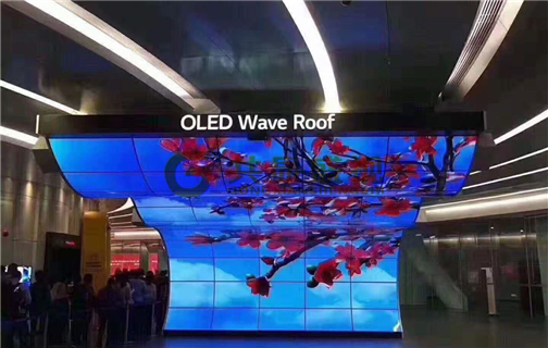 60片OLED柔性拼接屏案例-曲形頂效果應用